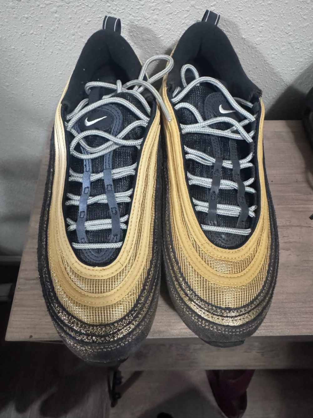 Nike Women’s Black and Gold Air Max 97’s